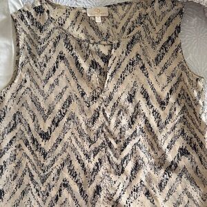 Collective Concepts Black and Cream Chevron Blouse